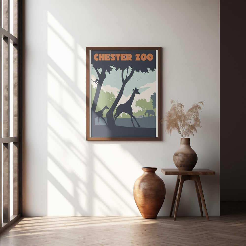 Chester Zoo Travel Print Poster