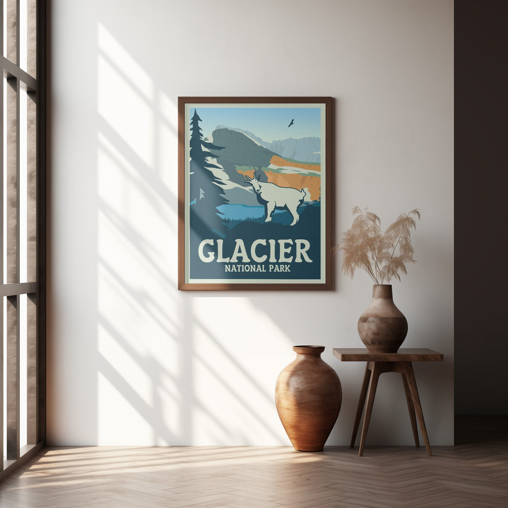 Glacier National Park Travel Print Poster