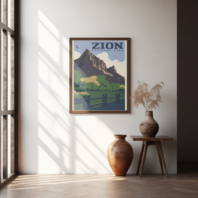 Zion National Park Travel Print Poster