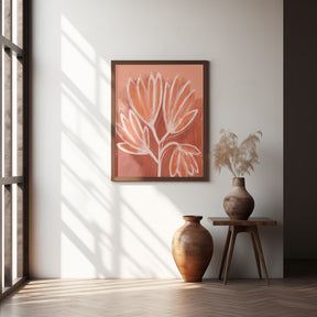 Peachy Flowers Poster