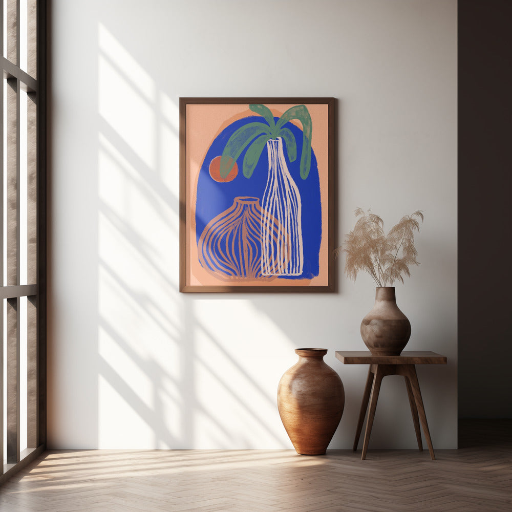 Sunset And Vases Poster