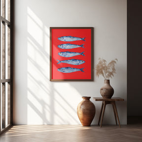 Sardines Berry Red Poster