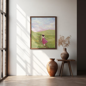 Girl in a meadow Poster