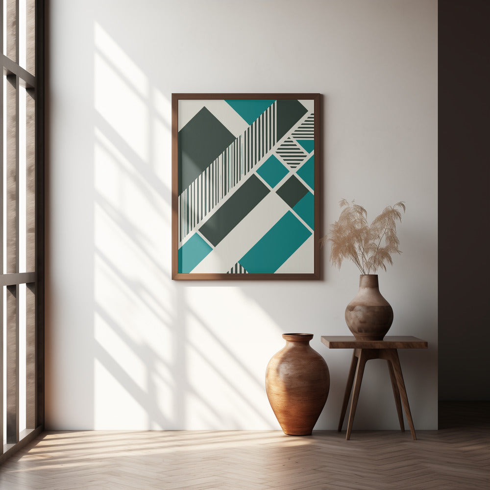 Geometric Teal Poster