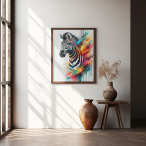 Colorful Zebra Poster