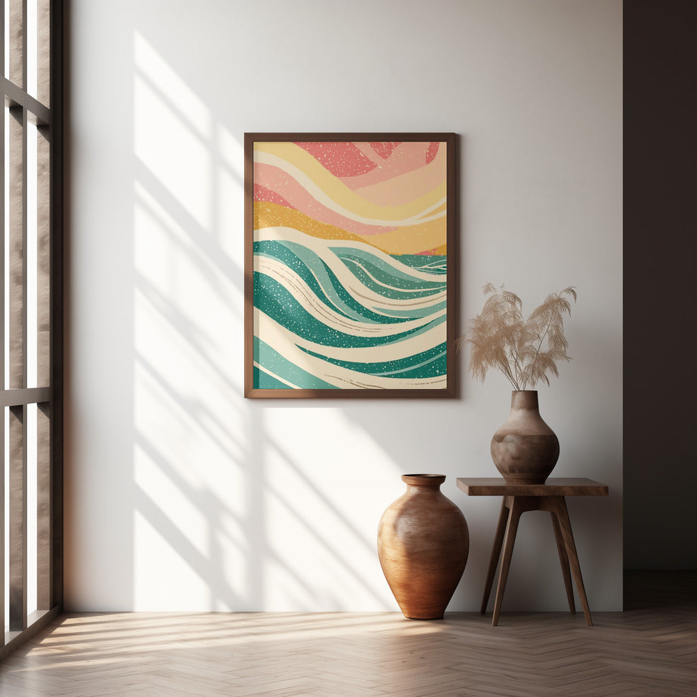 Abstract Sea Waves Poster