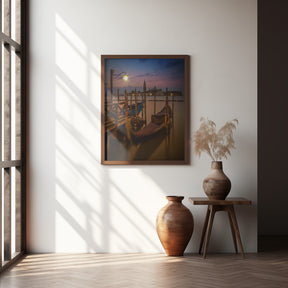 VENICE Gondolas during Blue Hour Poster