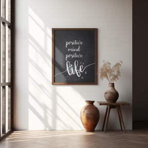 Text Art POSITIVE MIND POSITIVE LIFE Poster