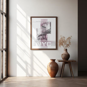 Poster Art NYC Manhattan Bridge | pink marble Poster