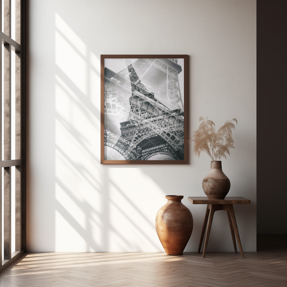 Eiffel Tower Double Exposure Poster