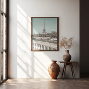 PARIS Eiffel Tower &amp; River Seine | urban vintage style Poster