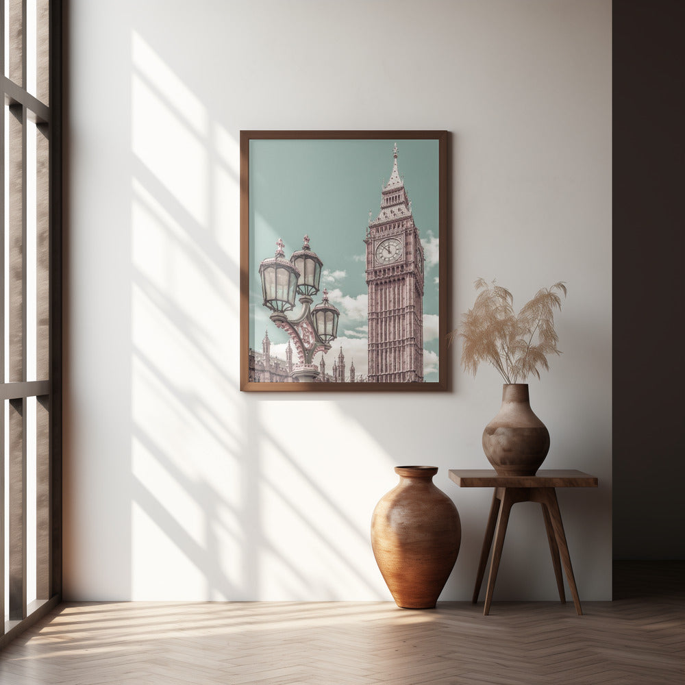 LONDON Elizabeth Tower | urban vintage style Poster