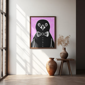 Penguin with bow tie Poster