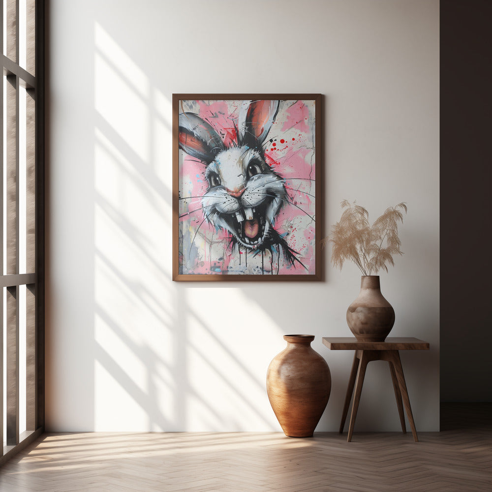 Creepy laughing bunny Poster