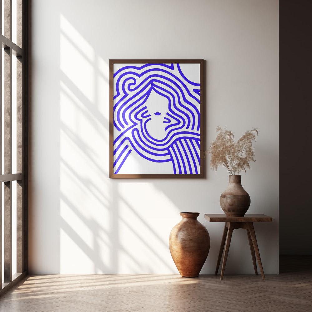 Berit in cobalt blue Poster