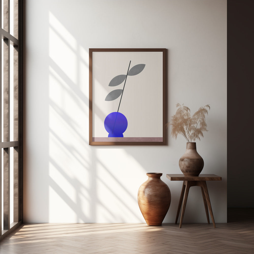 Blue round vase Poster