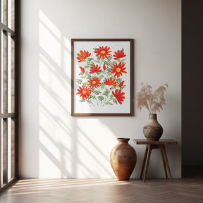 Ladybug flowers red Poster