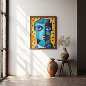 Cubist Abstract Face Poster