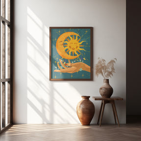 Sun and moon in my hand Poster