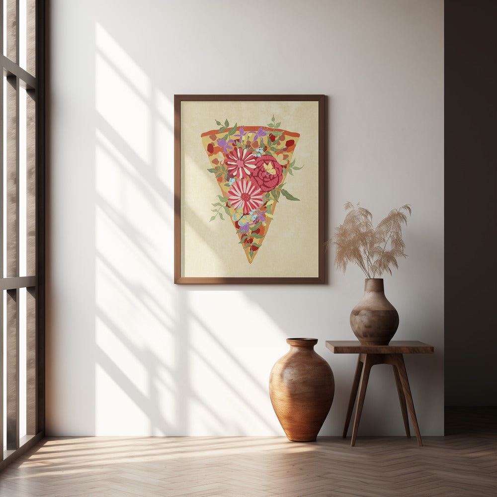 Slice of flower pizza Poster