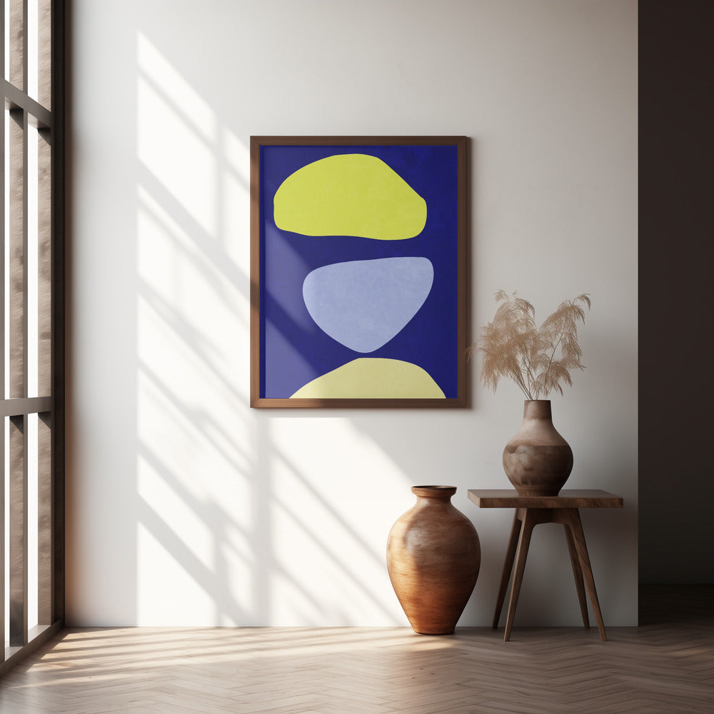 Abstract Forms Blue and yellow Poster