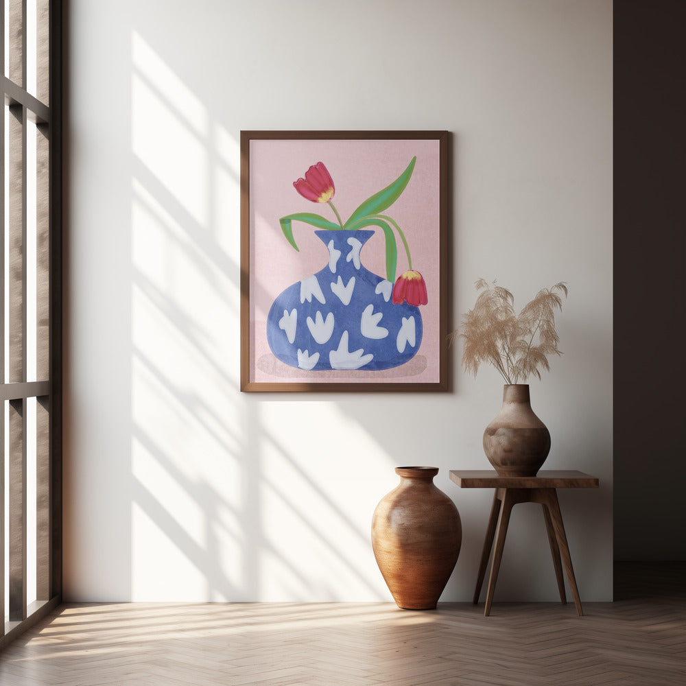 Tulpe in vase Poster