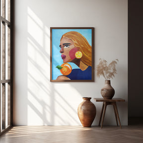 Woman With Orange Poster