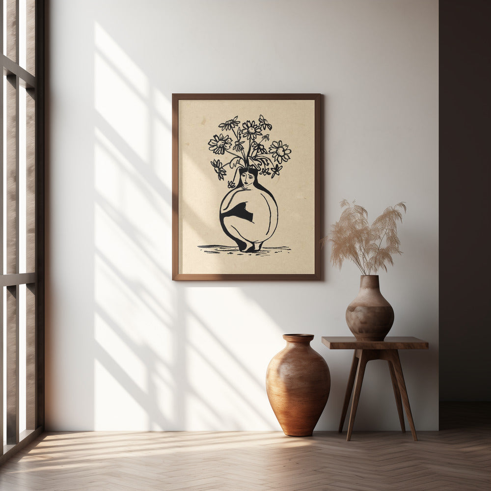 Woman in vase Poster