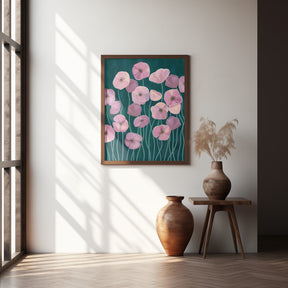 Pink poppies Poster