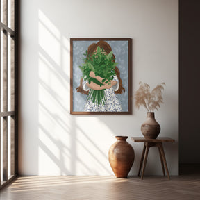 Girl with posy Poster