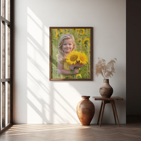 Sunflower girl Poster