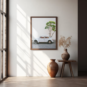 Pastel Volskwagen Beetle in the streets of Oaxaca Mexico Poster