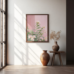 Soft greens and Pink | Botanical Oaxaca Mexico Poster