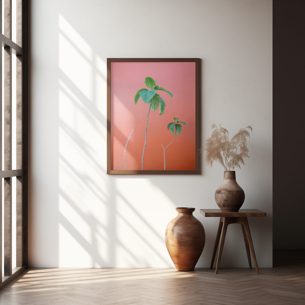 Green on Orange | Oaxaca Botanical vibes Poster