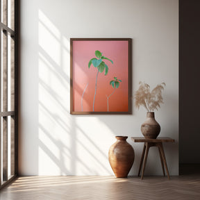 Green on Orange | Oaxaca Botanical vibes Poster