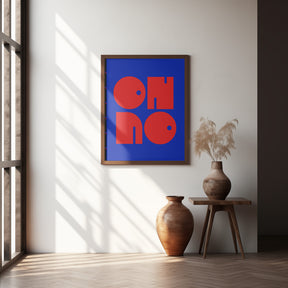 Oh No Dark Blue Recovered.psdratio 3x4 Print By Bohonewart Poster