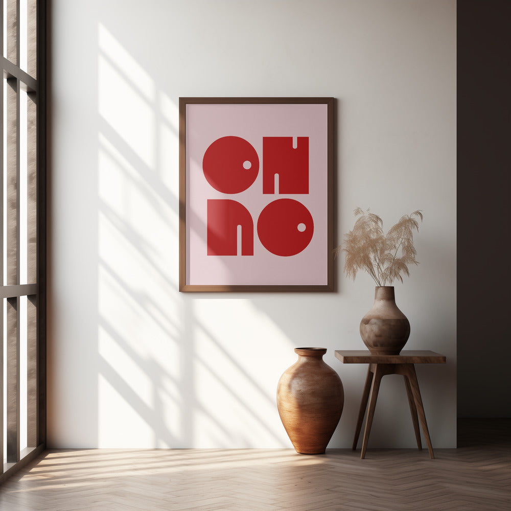 Oh No Pink Red.psdratio 3x4 Print By Bohonewart Poster