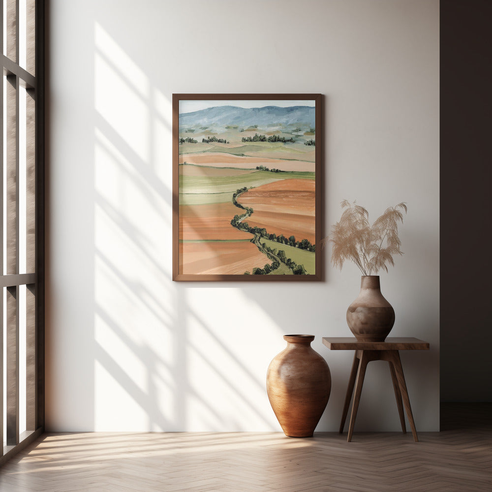 Queniva patchwork landscape Poster