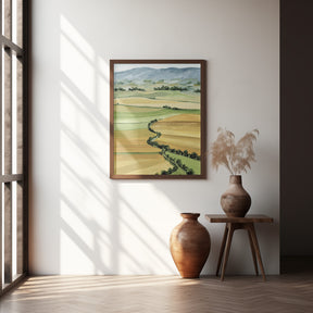 Queniva patchwork landscape Poster