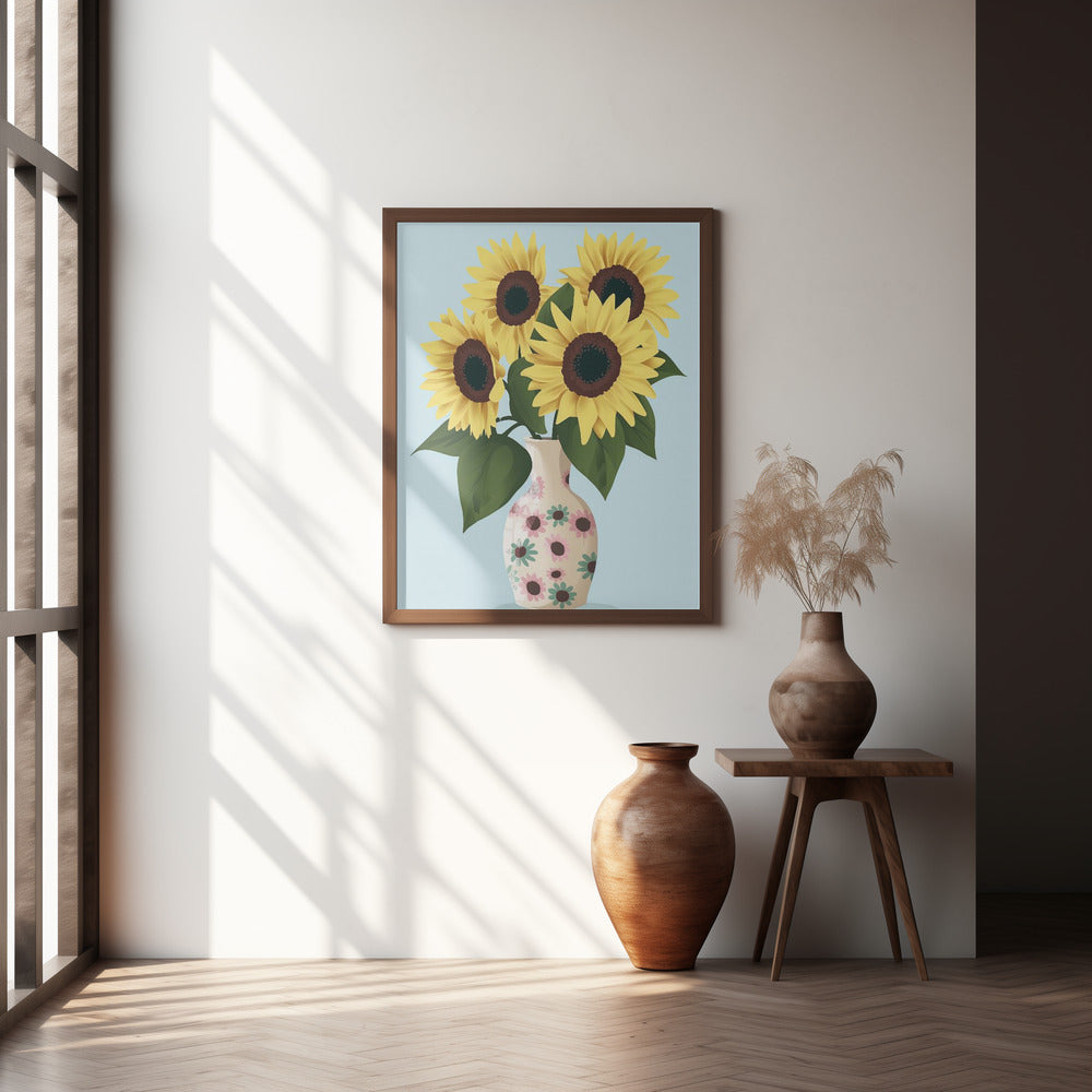 Vase of Sunflowers Poster