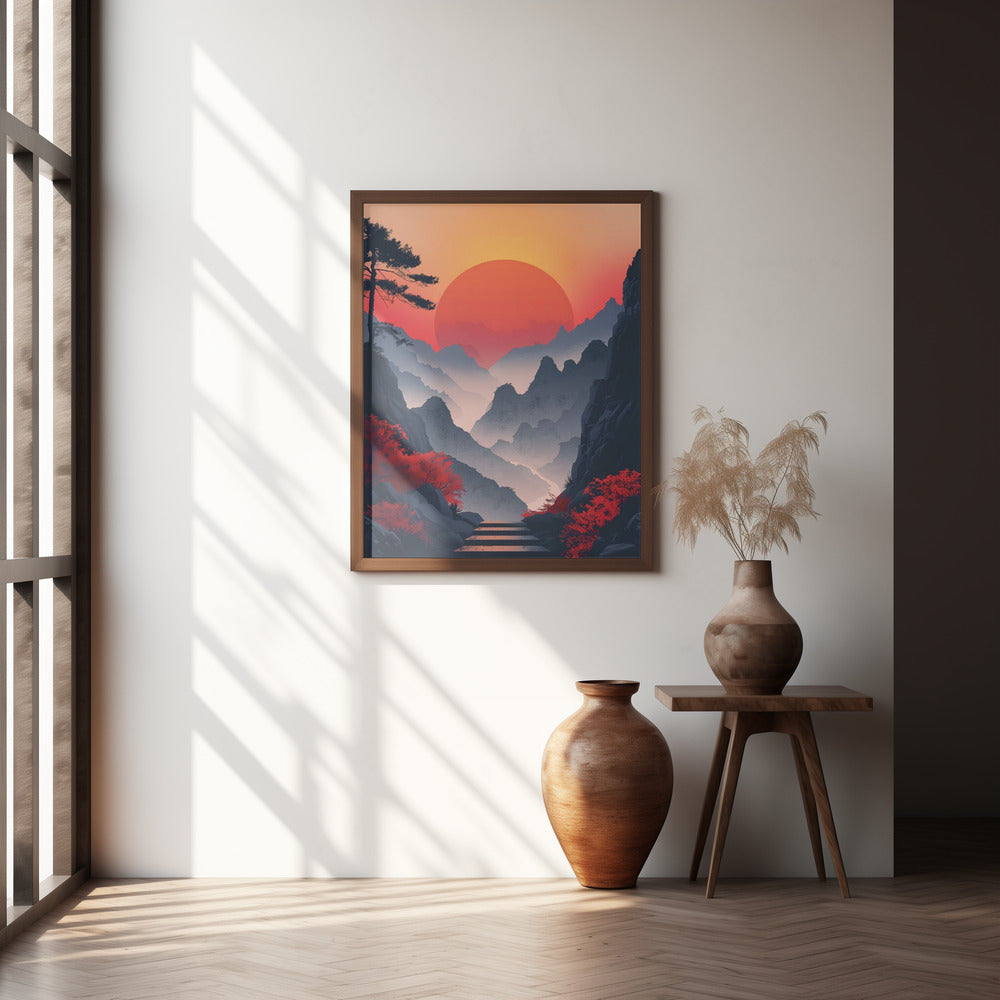 Sunset In the Mountains Poster