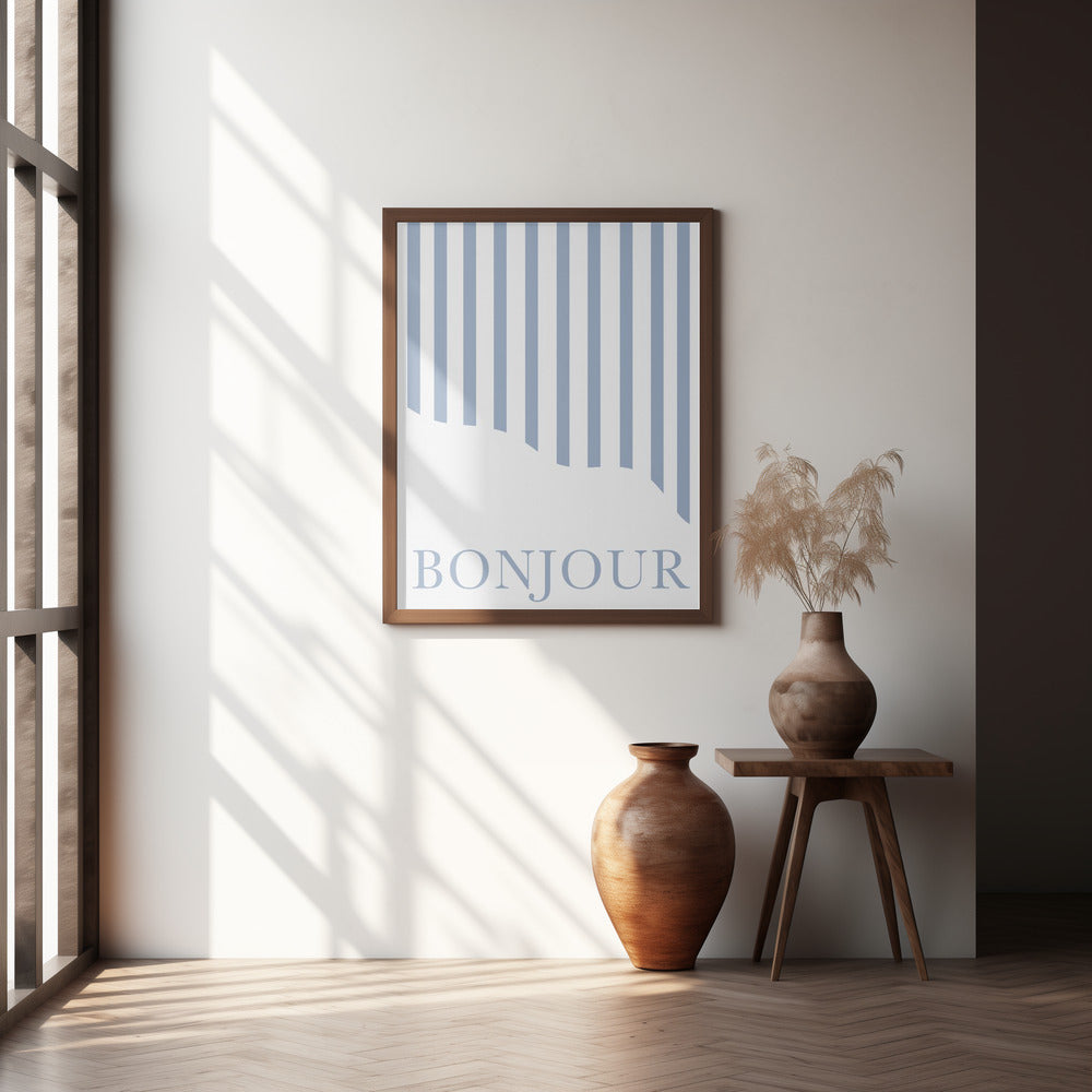 Bonjourbluestripes Ratio2x3 Poster