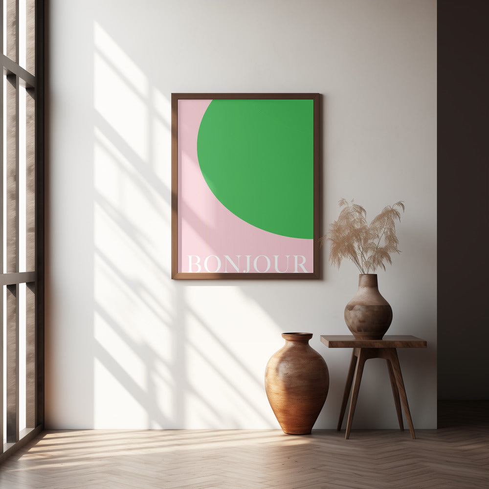 Bonjourpinkgreen Size24x36 Poster