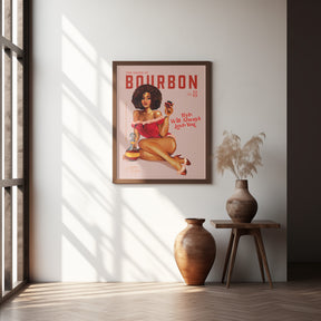 Babes of Bourbon Vol 8 Vintage Pinup Girl With Afro Poster