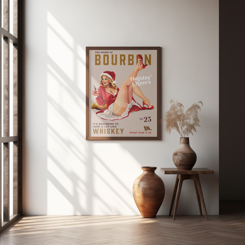 Babes of Bourbon Vol 25 Holiday Cheer Christmas Pinup Poster