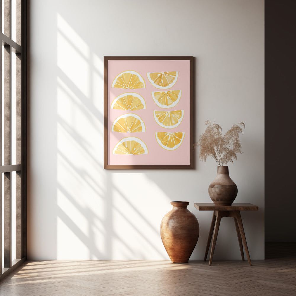 Sliced Lemons Poster