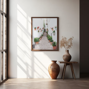 White Floral Street Poster