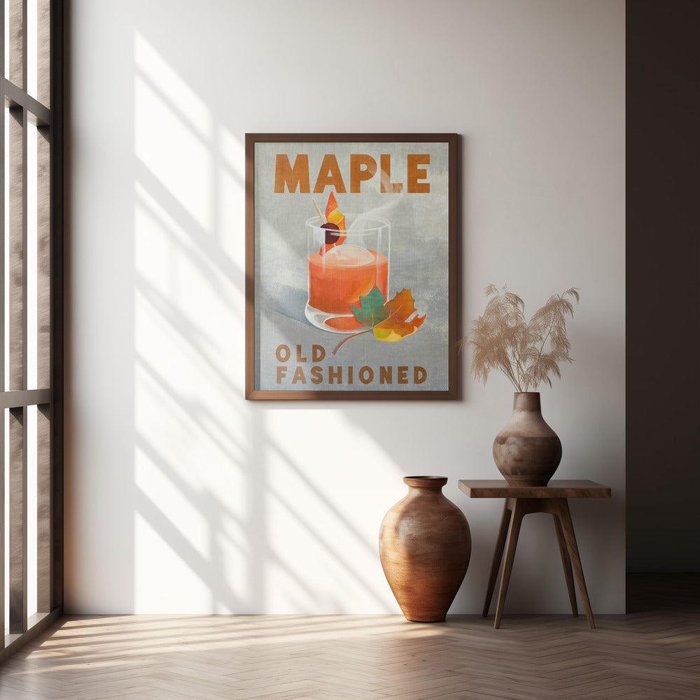 Maple Old Fashioned Cocktail Poster