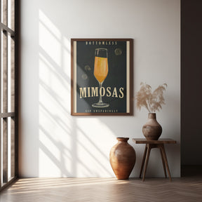 Bottomless Mimosas Art Deco Cocktail Bar Art Poster