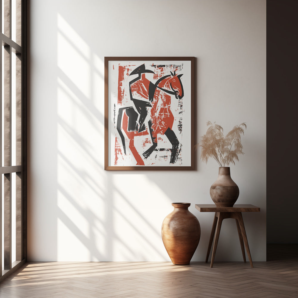 Abstract Horse Rider Poster